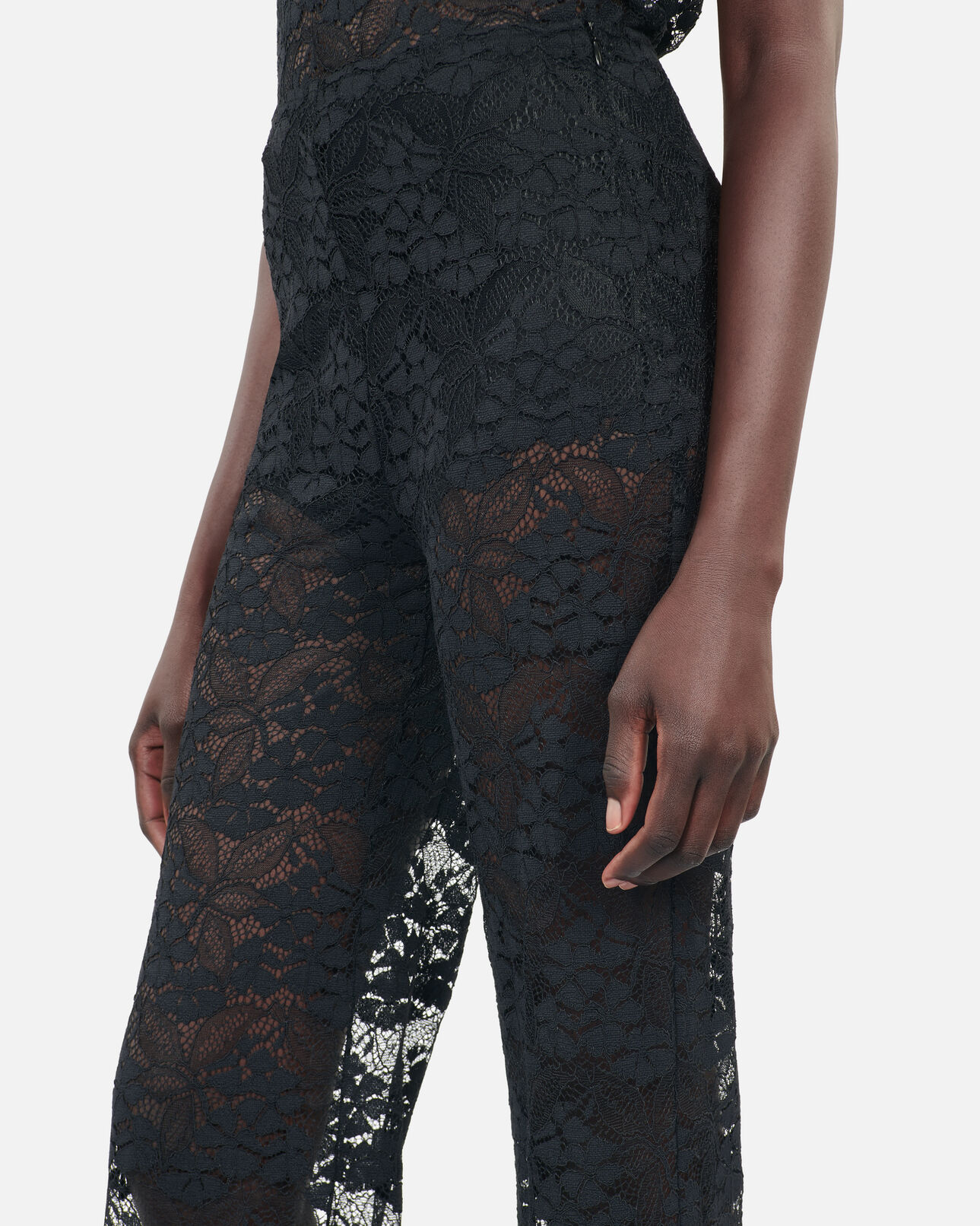 The Kooples WOMEN BLACK black lace trousers