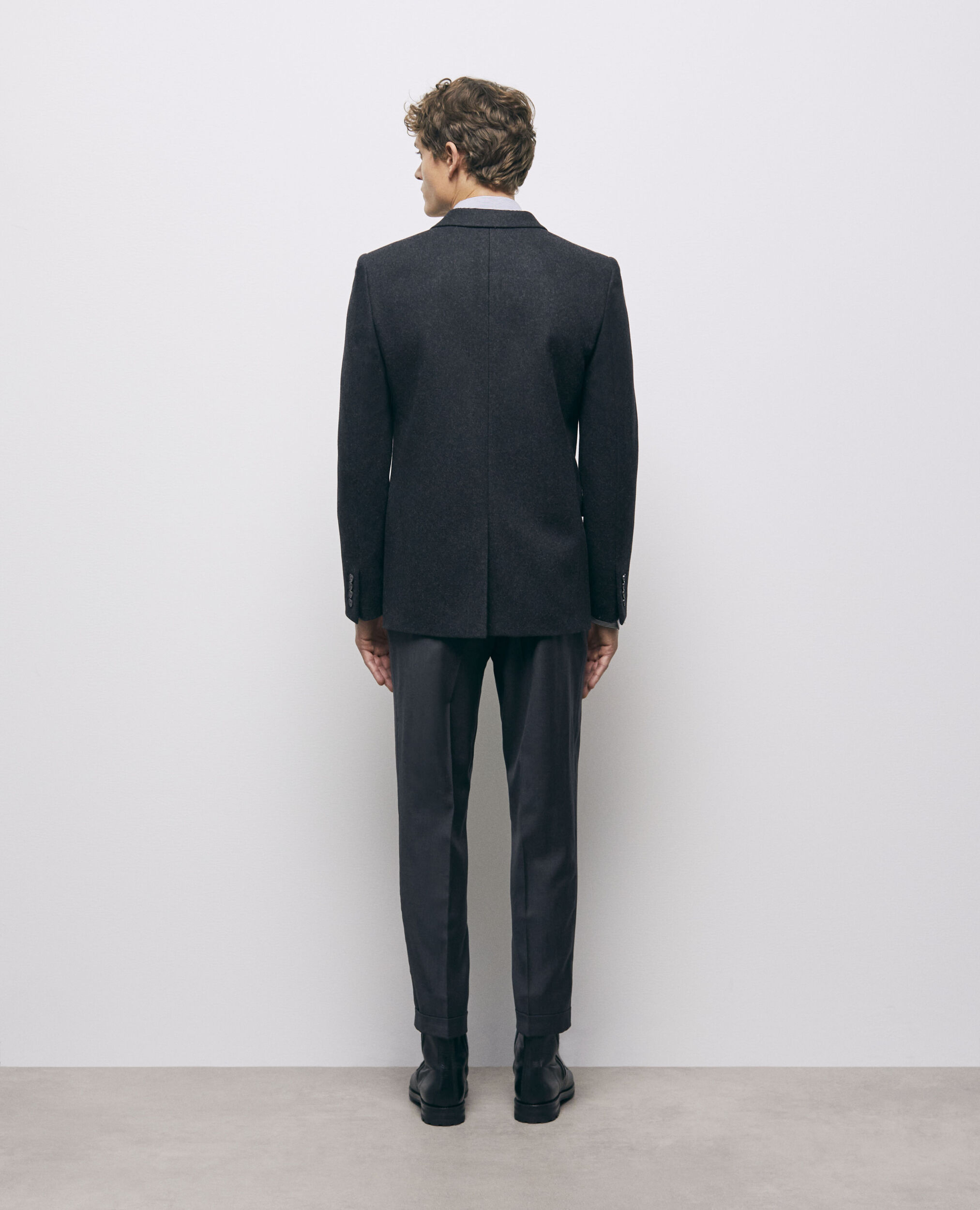 Gray wool suit jacket, DARK GREY, hi-res image number null