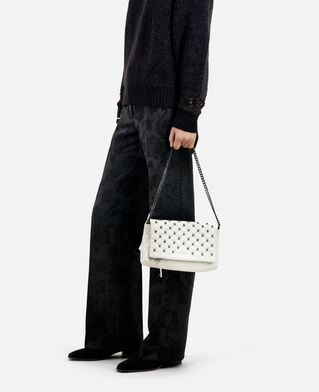 The Kooples DAMEN OFF WHITE kleine wei&szlig; pochette aus leder heritage 