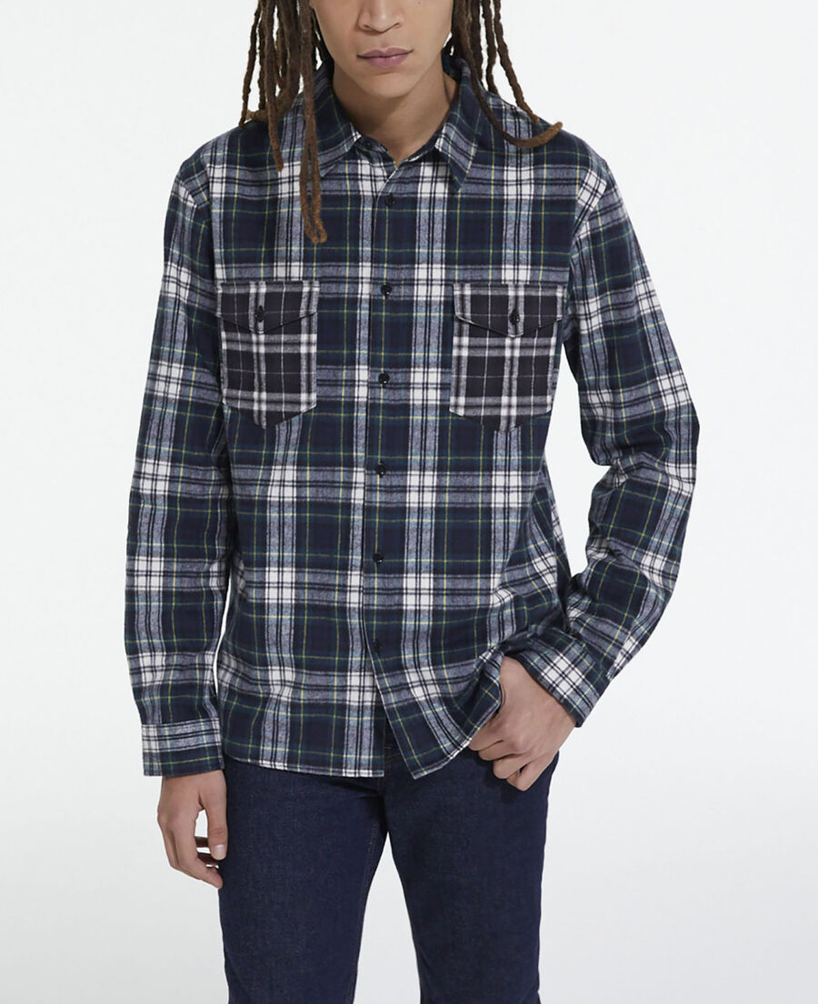 chemise col classique à carreaux