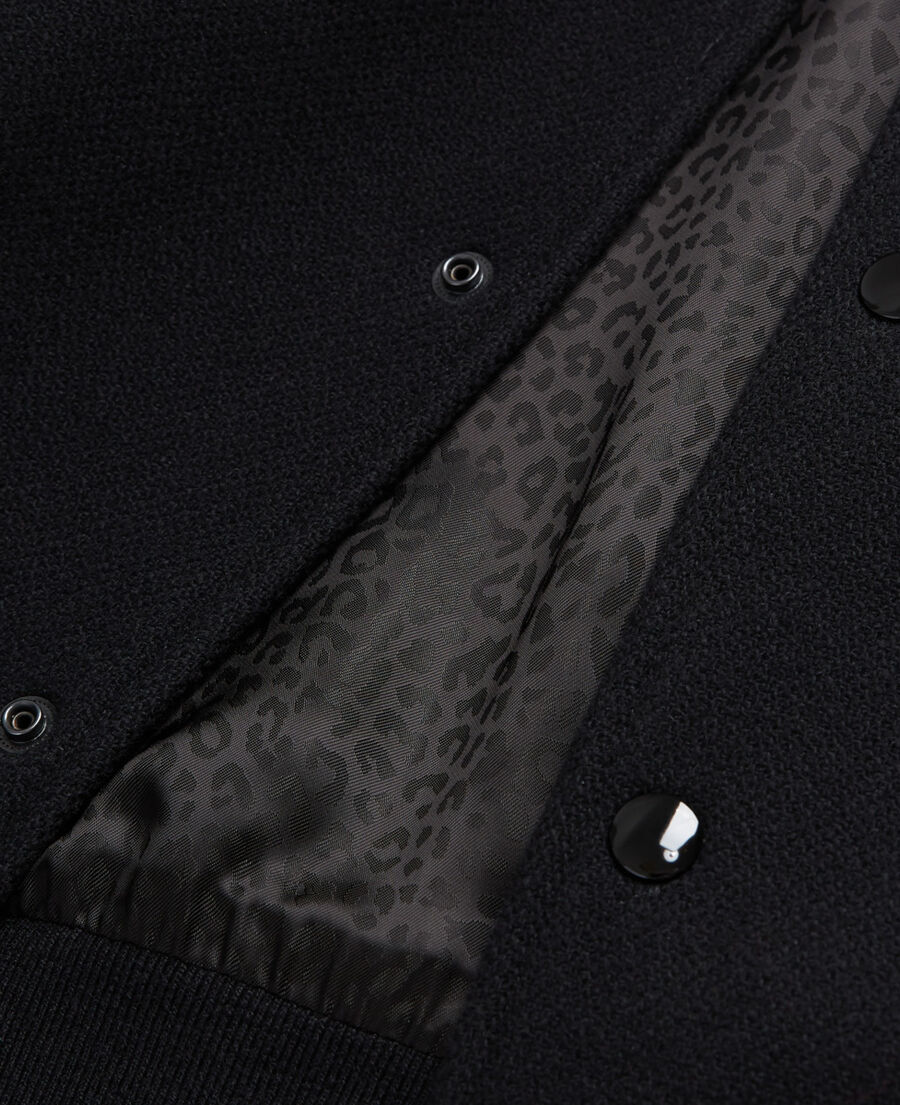 blouson en laine noir