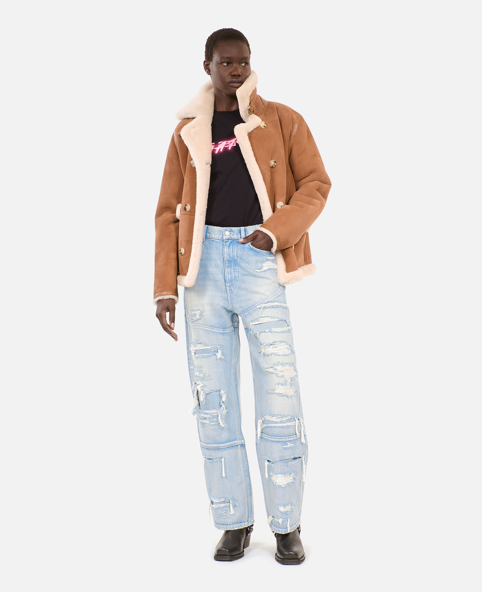 The Kooples MUJER USED RAPIECE vaqueros boyfriend azul claro