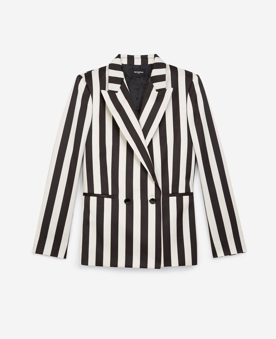 satin jacket with black stripes