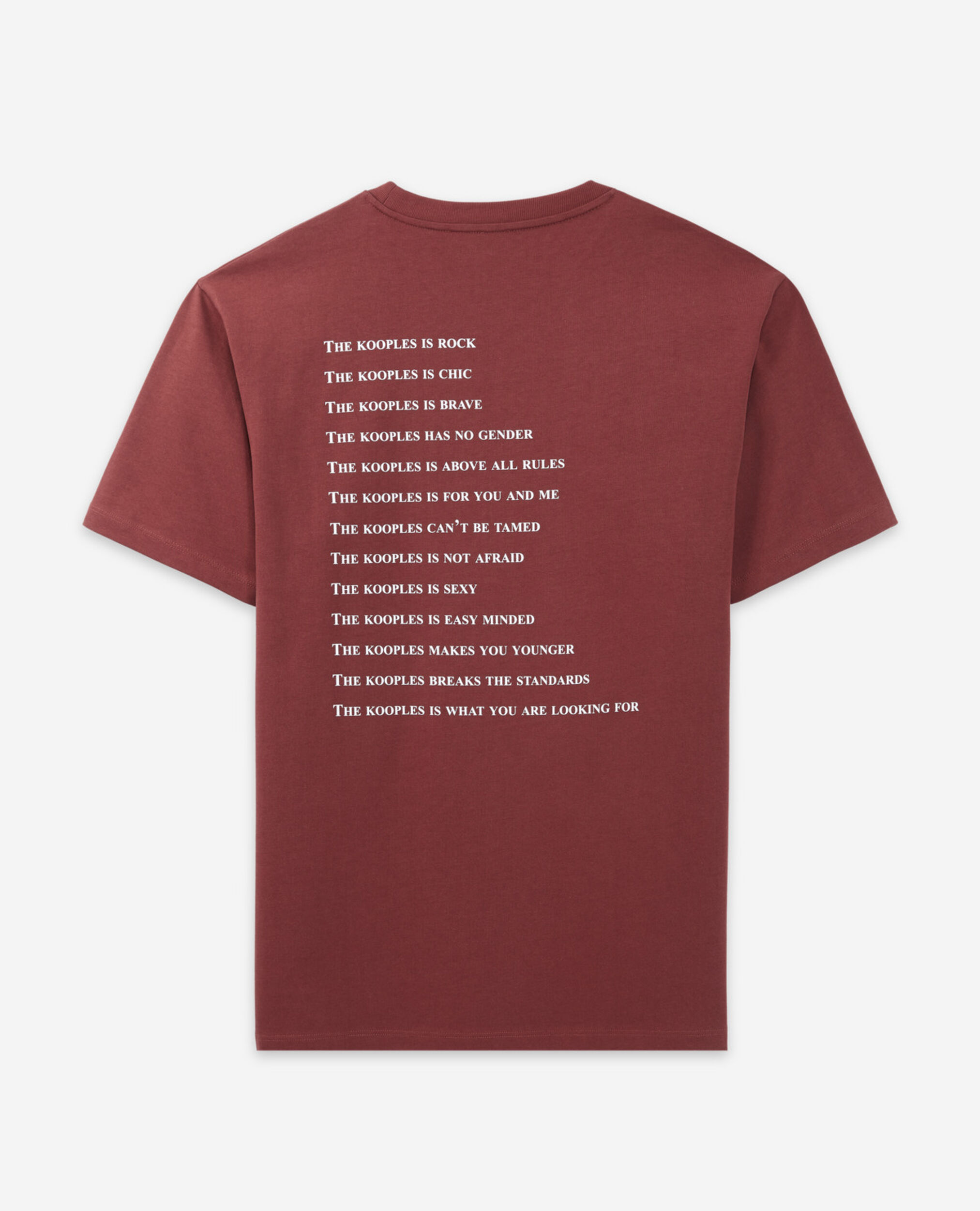 T-Shirt bordeauxfarben Baumwolle What is, MARRON, hi-res image number null