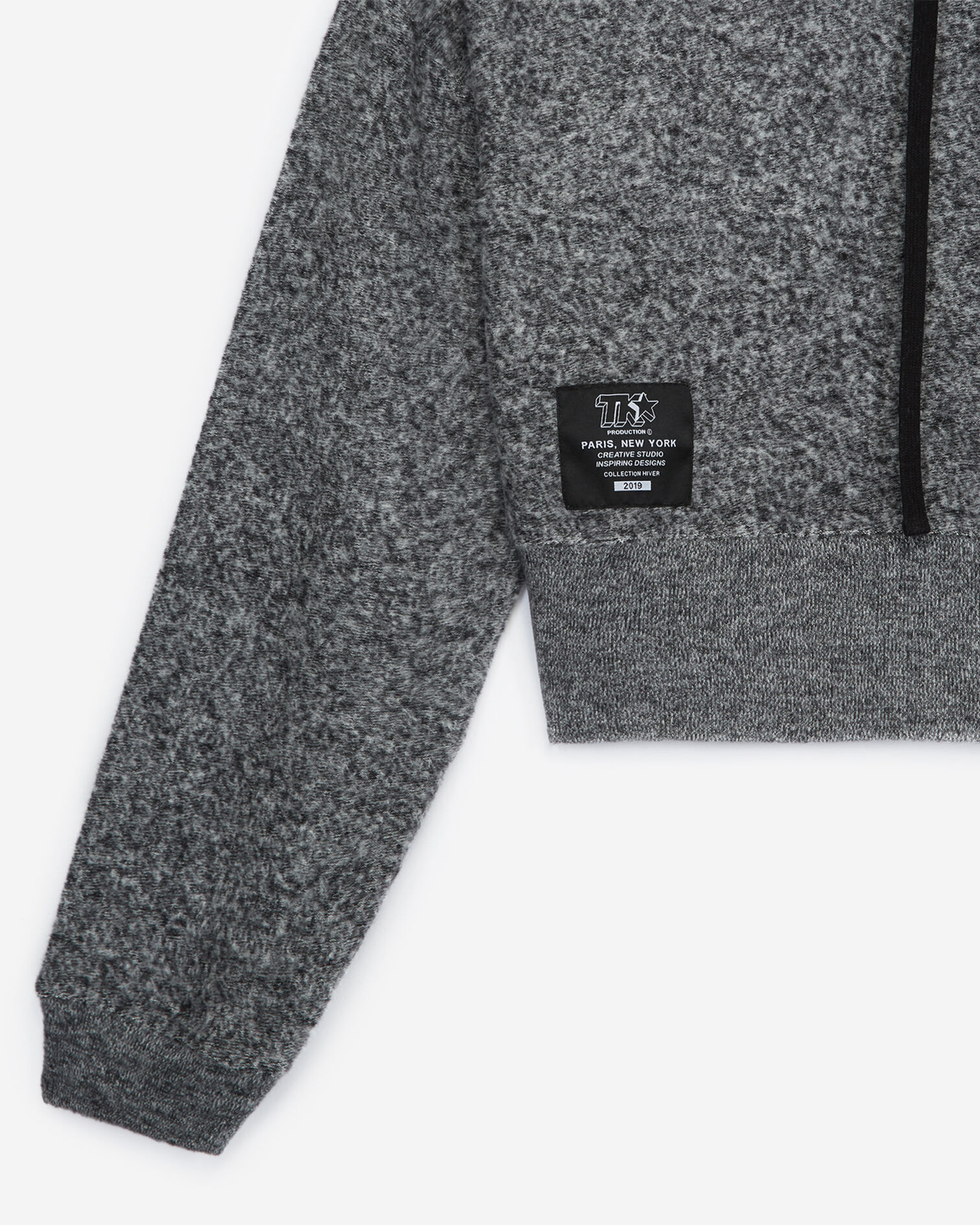 Sweatshirt gris à capuche, GREY MELANGE, hi-res image number null