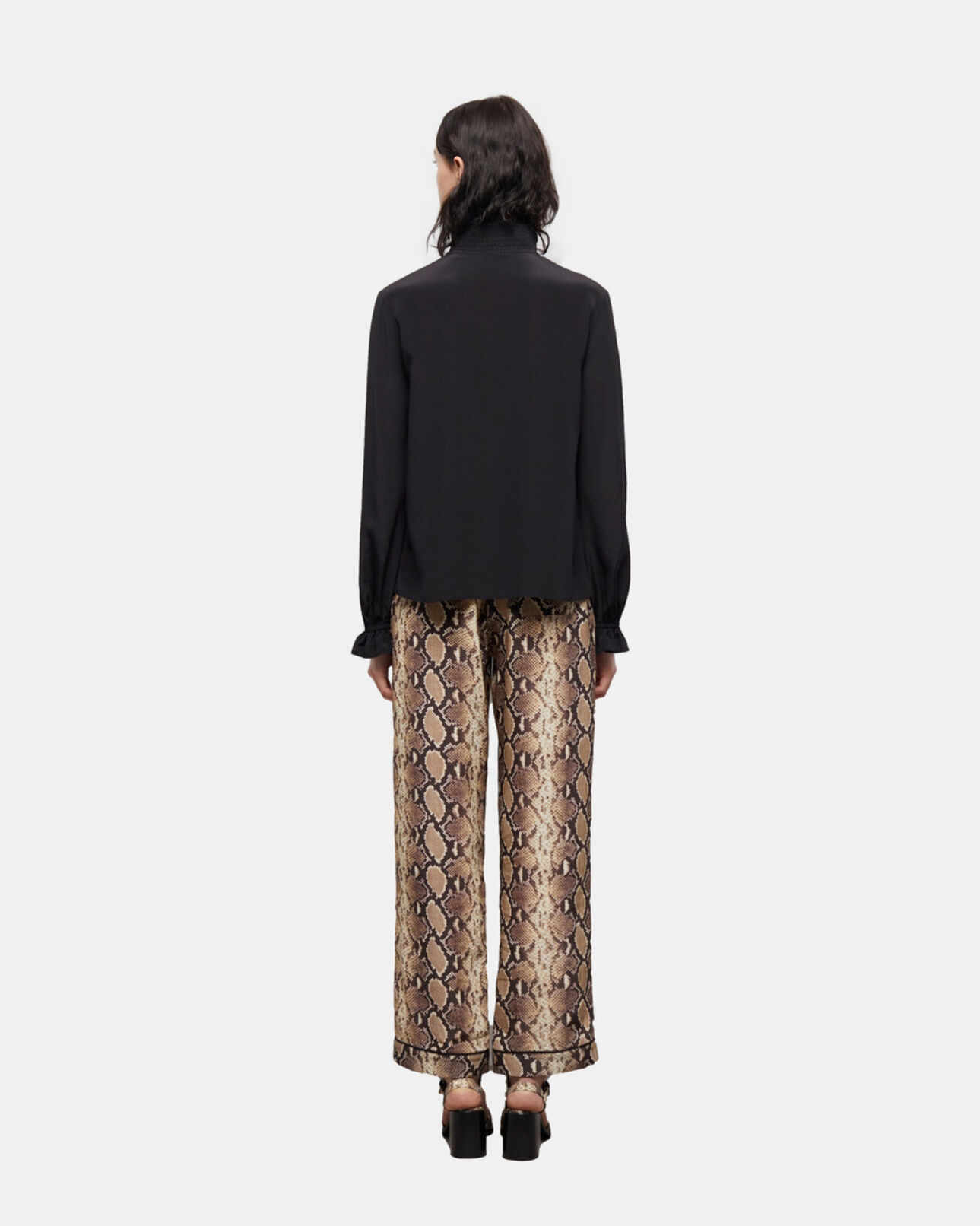 The Kooples WOMEN BLACK black silk blouse