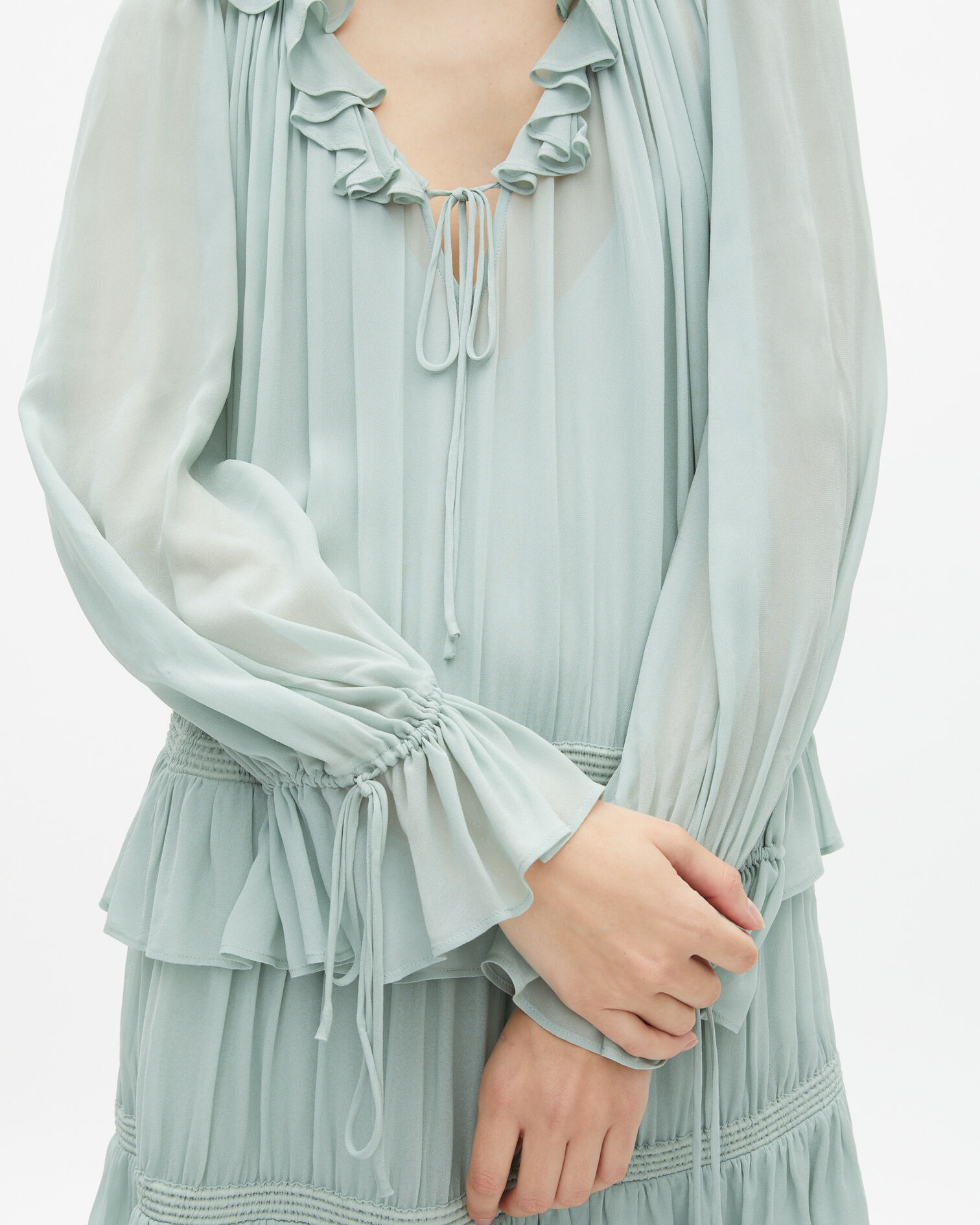 Robe courte avec volants bleu, BLUE/GREEN, hi-res image number null