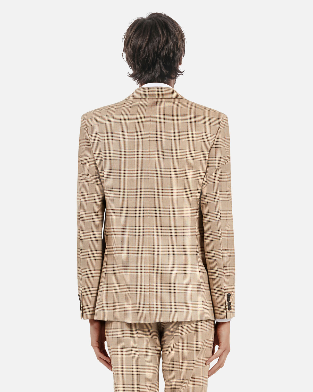 The Kooples MEN BEIGE-BROWN prince of wales beige suit jacket