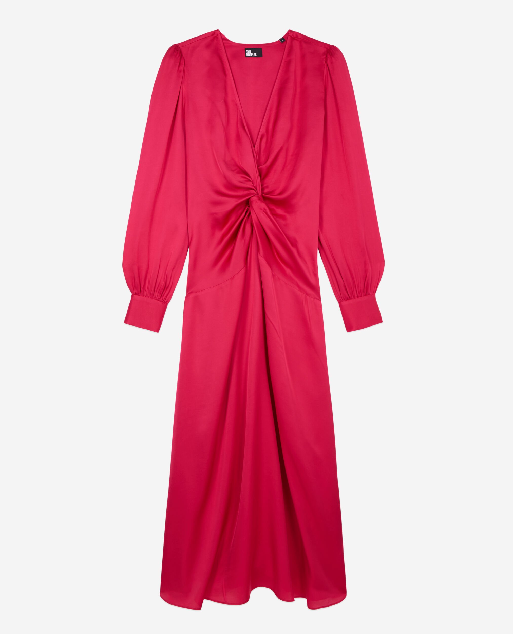 Long red dress with bow, CHERRY, hi-res image number null
