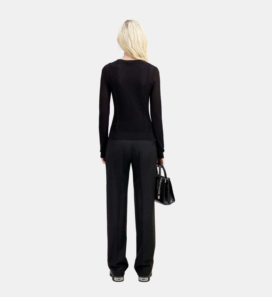 Black mesh sweater top