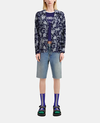 The Kooples FEMME NAVY chemise fleurie bleue