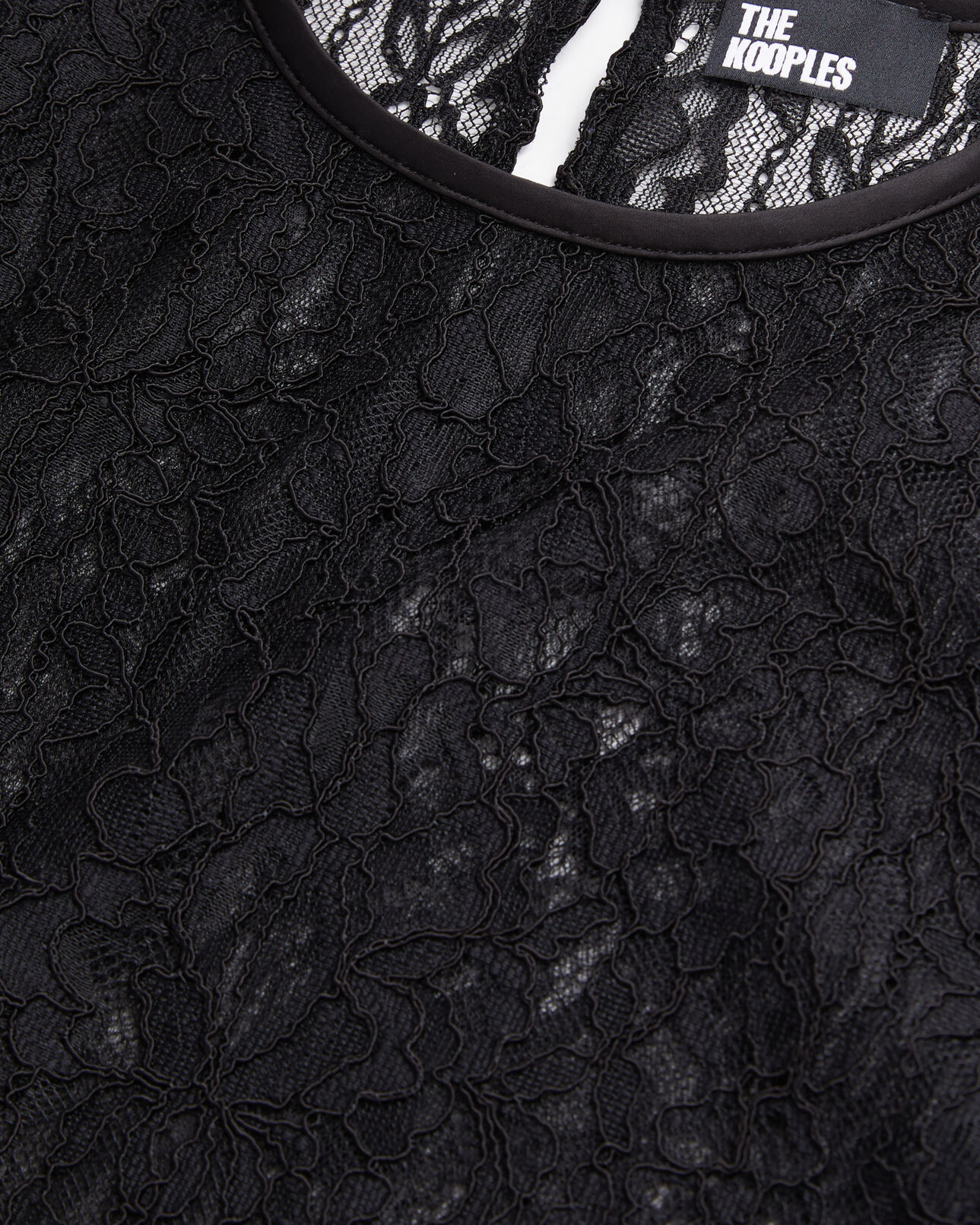 The Kooples WOMEN BLACK short black lace top