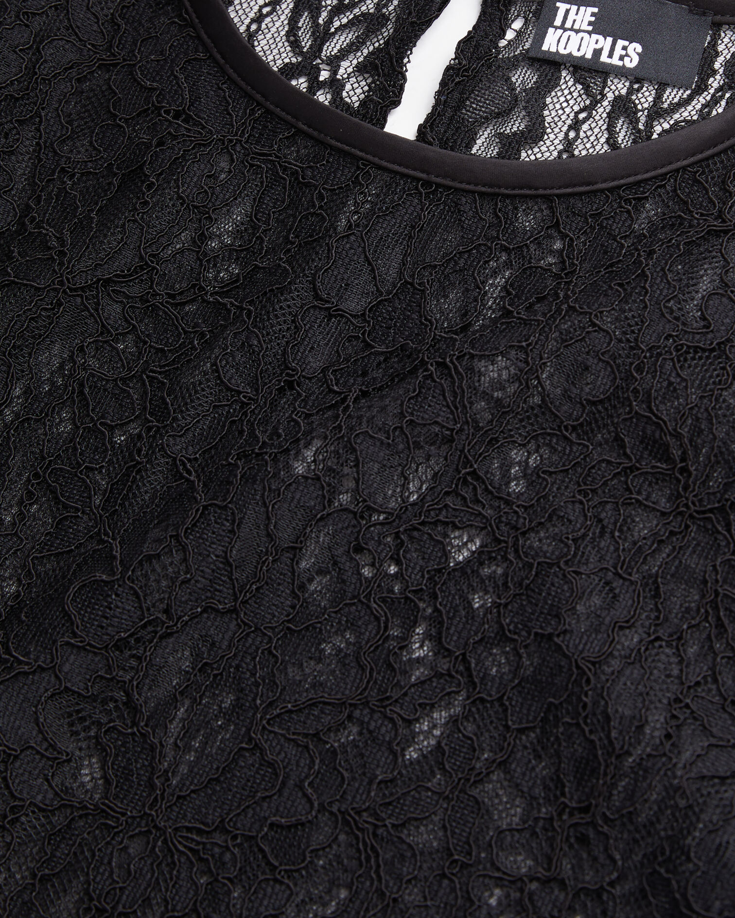 Short black lace top, BLACK, hi-res image number null