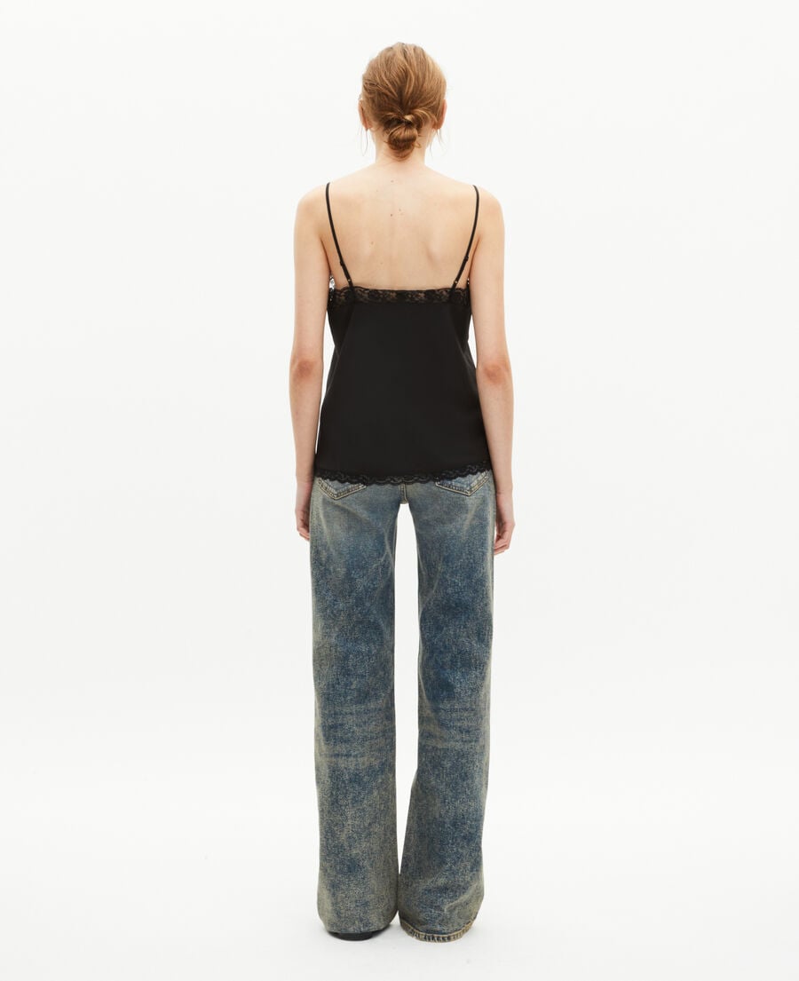 The Kooples WOMEN BLACK black silk camisole