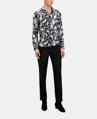 The Kooples HOMME BLACK WHITE chemise fleurie noire