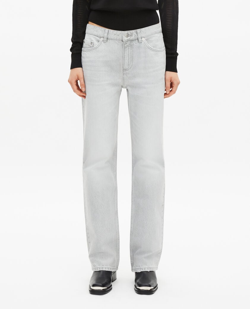 The Kooples F GREY light grey straight jeans
