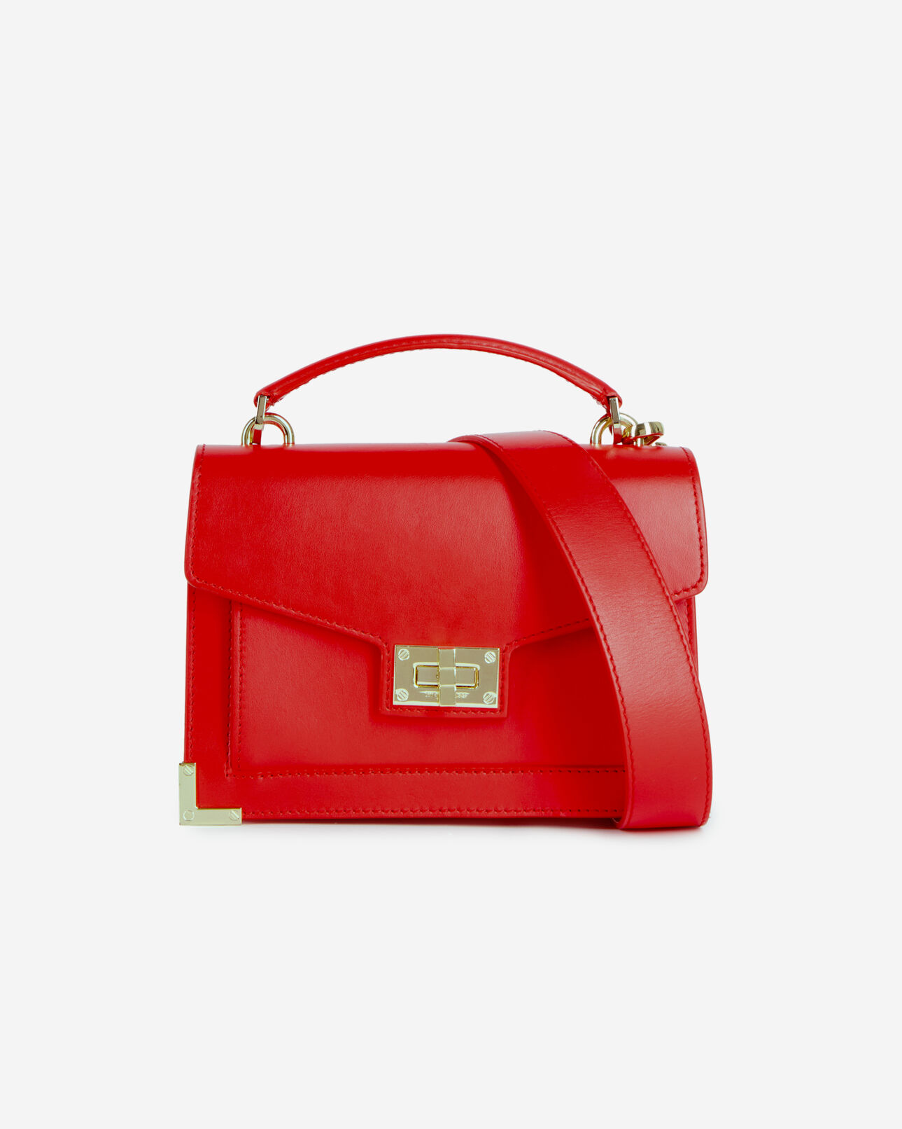 The Kooples FEMME ORANGE RED sac emily small en cuir rouge