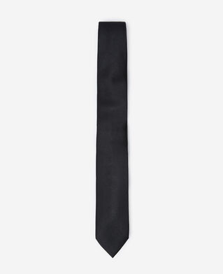 The Kooples MEN BLACK plain black silk tie