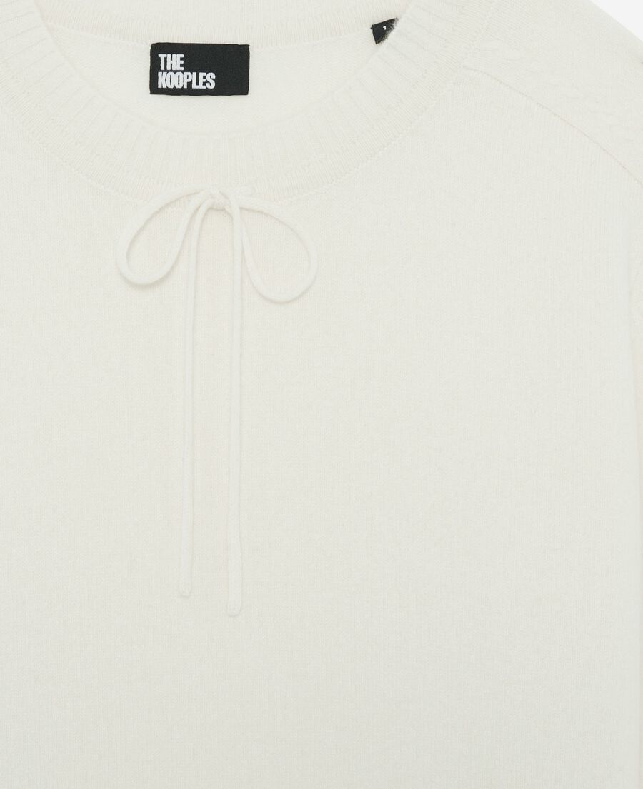 The Kooples F ECRU round-neck cashmere sweater, ecru