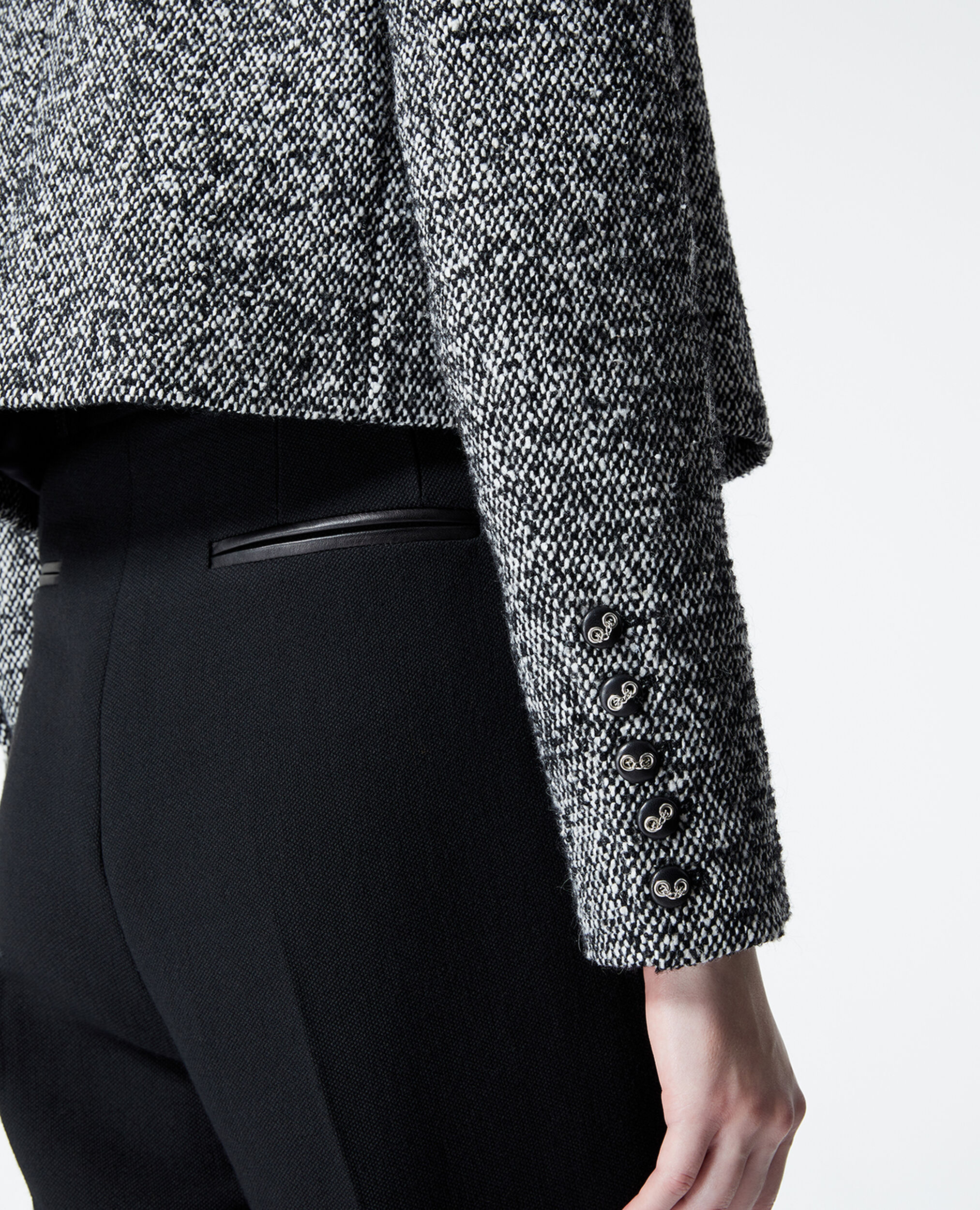 Flecked black and white wool jacket The Kooples