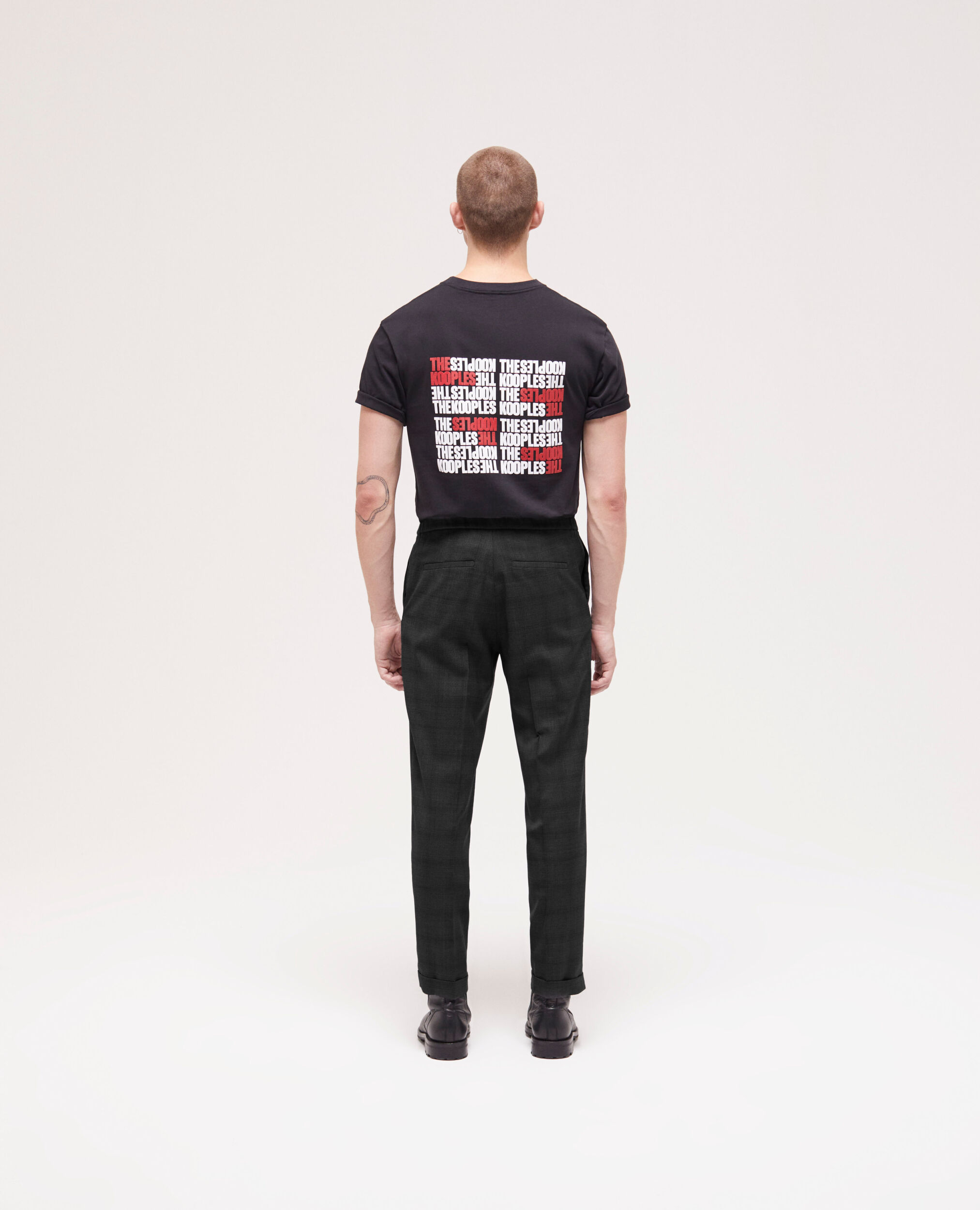 Pantalon de costume à motif, BLACK, hi-res image number null
