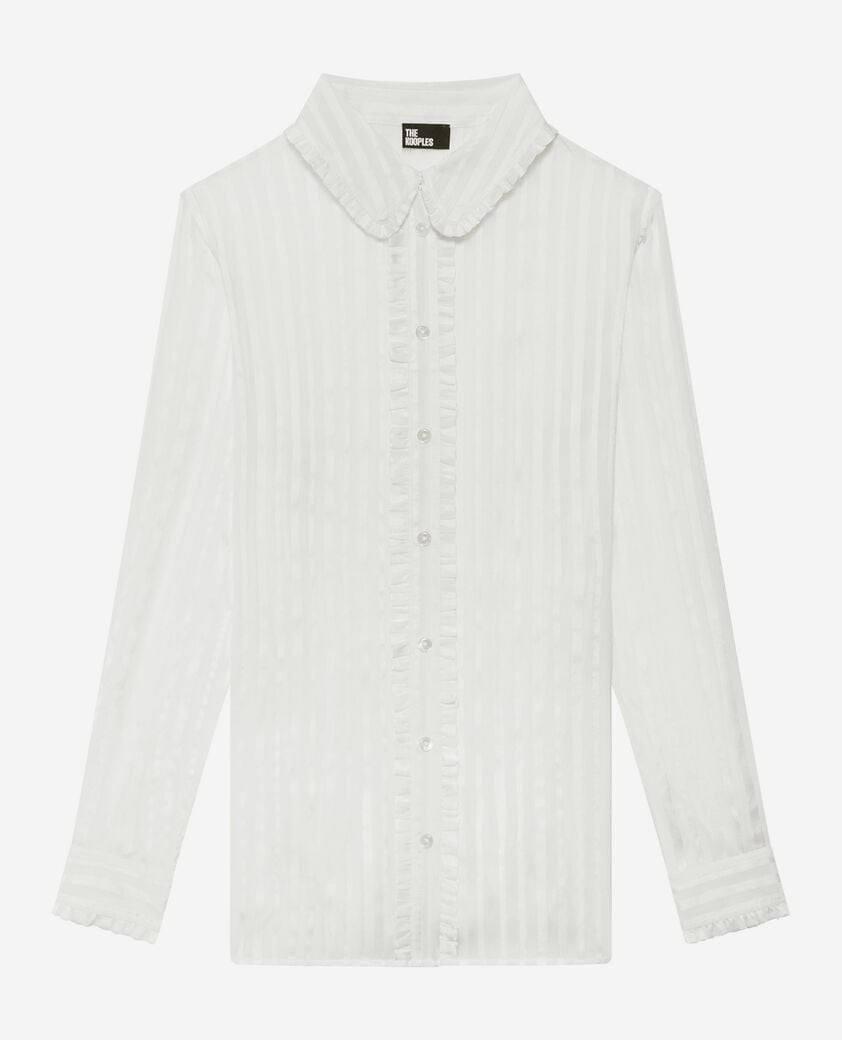 The Kooples WOMEN WHITE white silk ruffled shirt