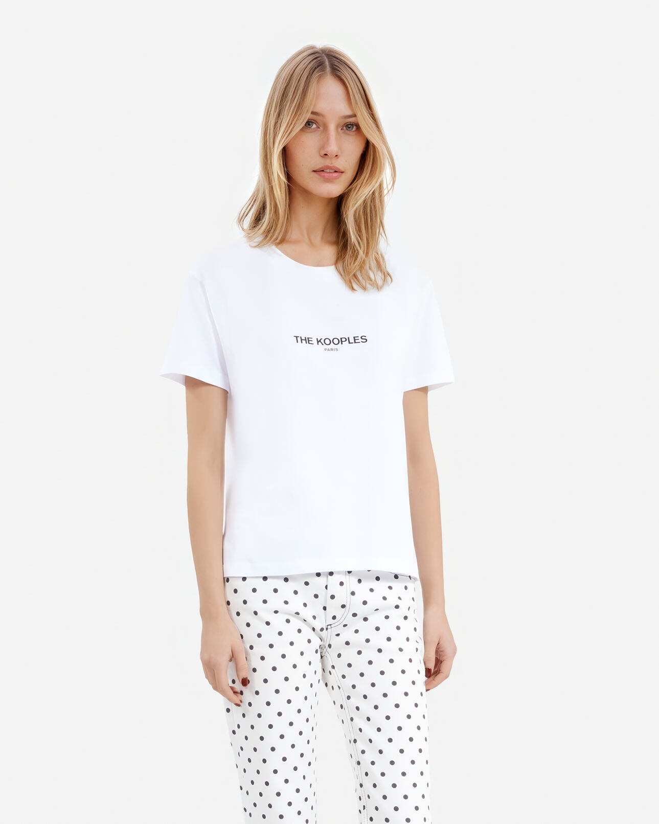The Kooples FEMME WHITE t-shirt logo blanc