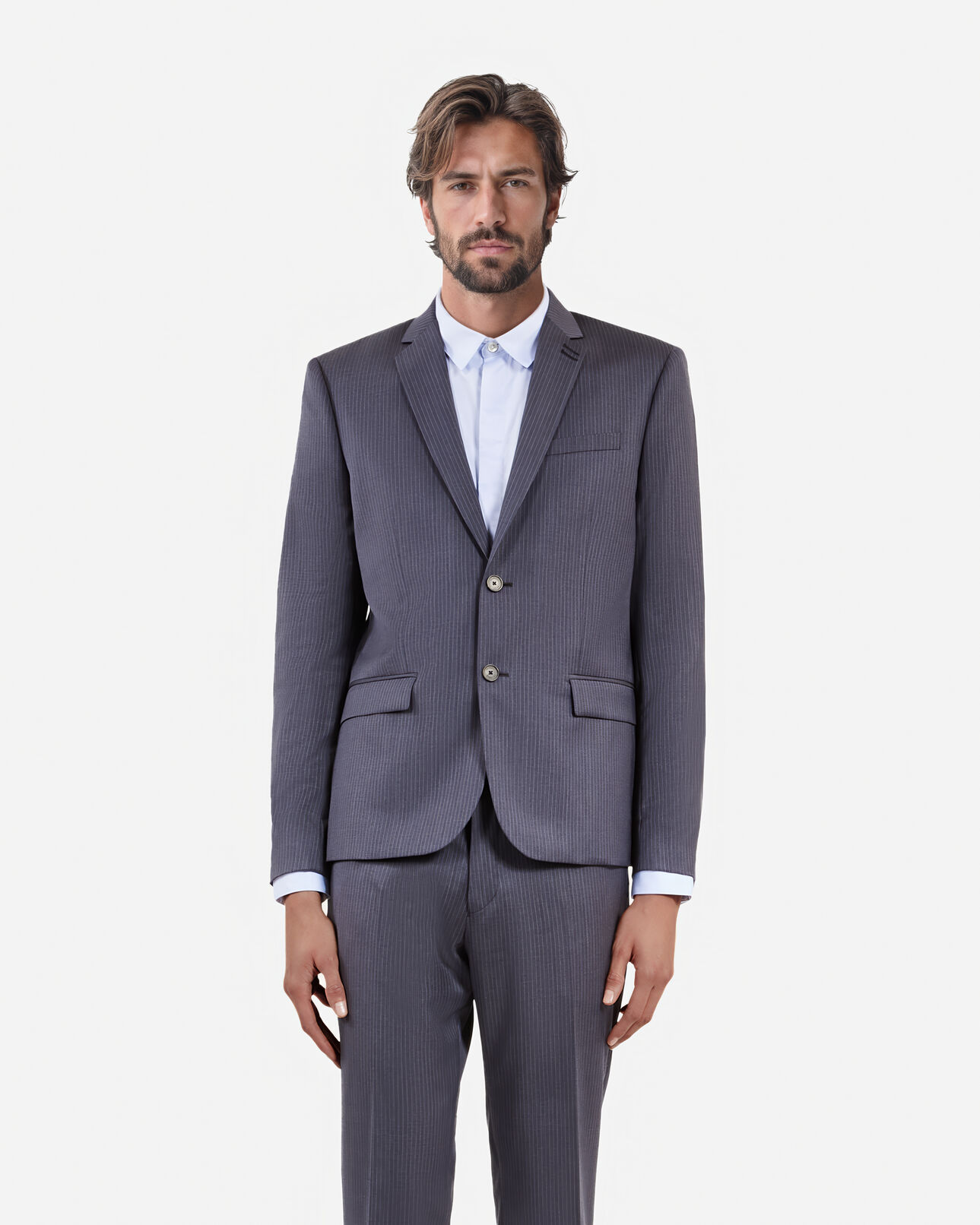 The Kooples MEN BLUE blue pinstripe suit jacket