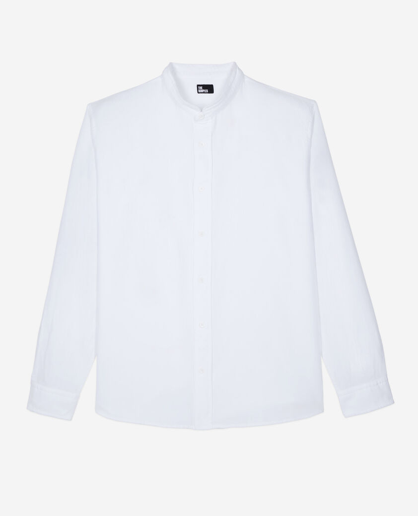 The Kooples HOMME WHITE chemise en coton et lin blanche