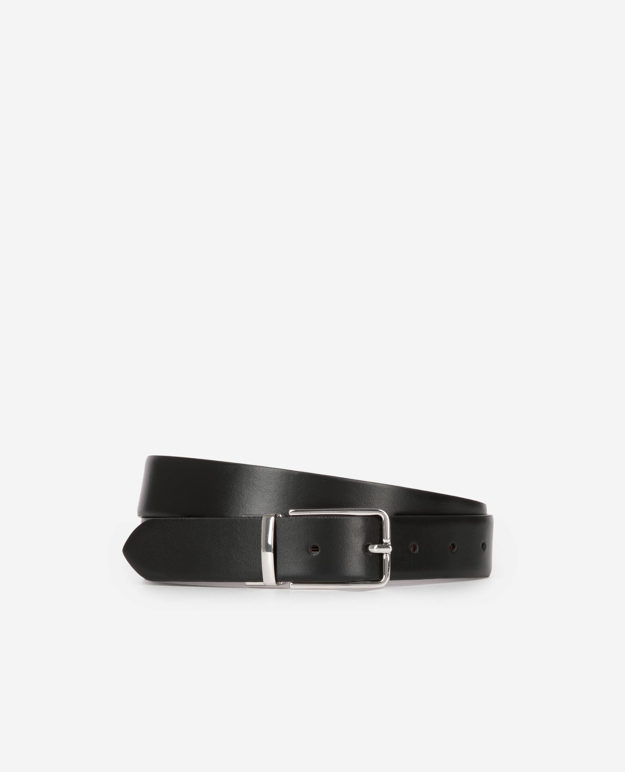 Reversible two-tone leather belt, BLACK - BURGUNDY, hi-res image number null