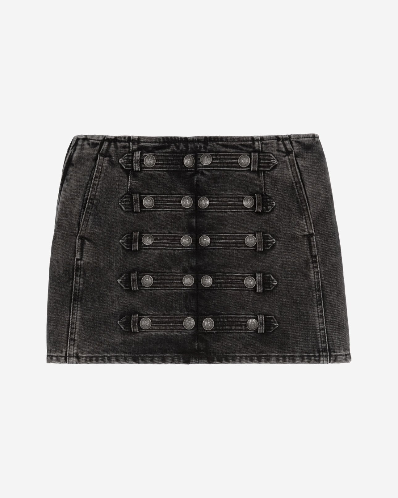 The Kooples DAMEN BLACK WASHED kurzer grauer jeansrock