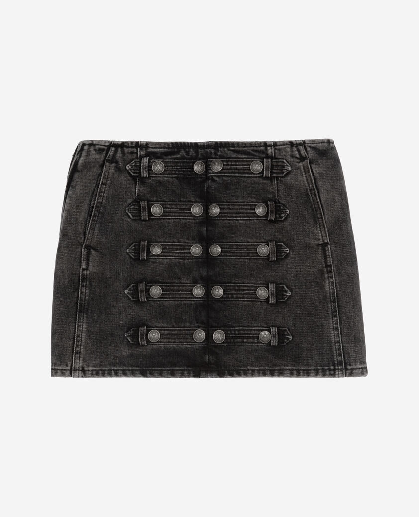 The Kooples FEMME BLACK WASHED jupe courte en denim grise