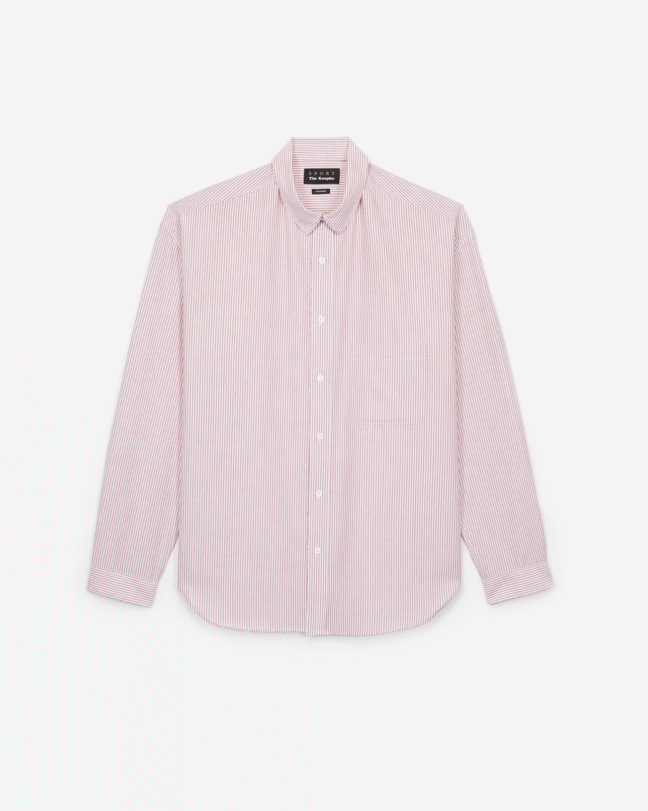 The Kooples HERREN WHITE / RED weißes oxford hemd mit zugeknöpftem kragen
