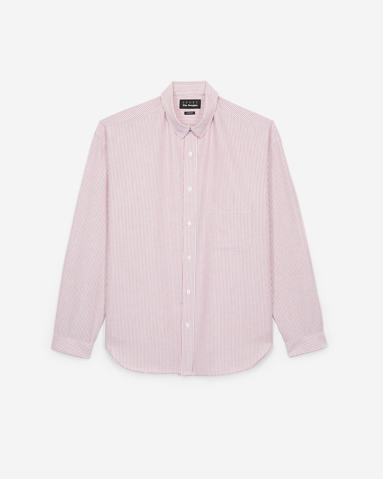 The Kooples HERREN WHITE / RED weißes oxford hemd mit zugeknöpftem kragen