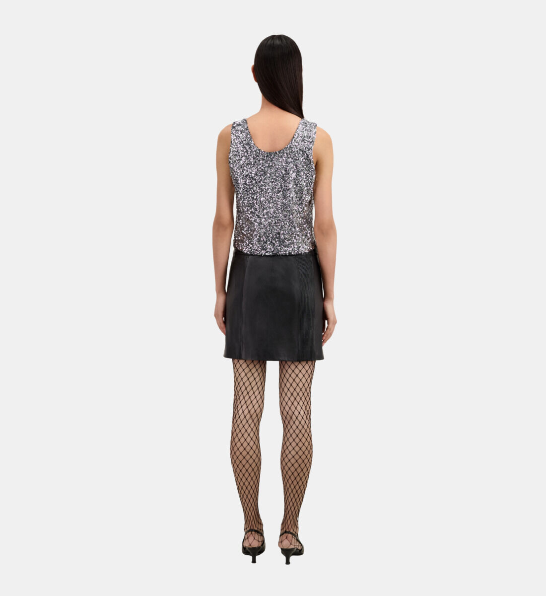 Zara silver sequin top store