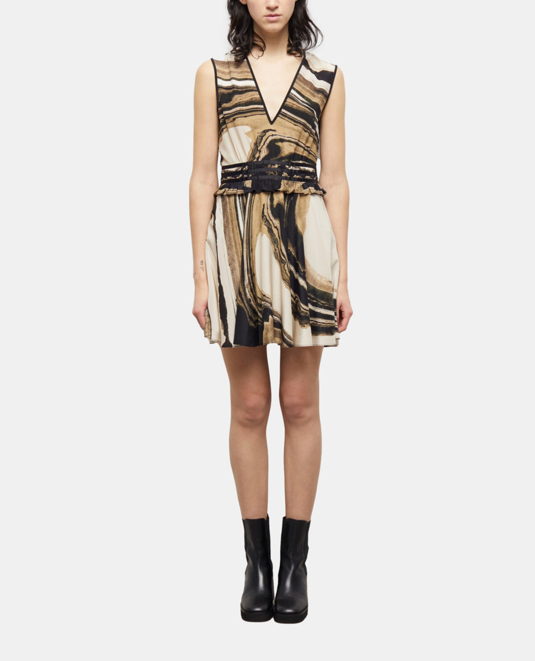 Robe courte imprimée, BEIGE-BROWN, hi-res image number null