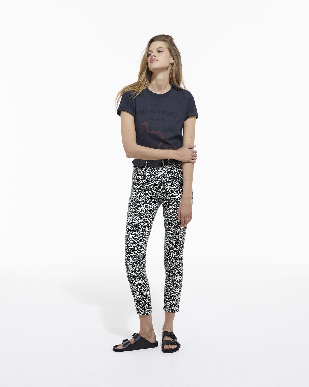 The Kooples FEMME STONE t-shirt sérigraphié noir