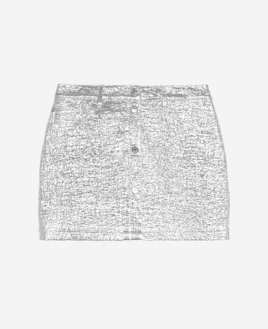 The Kooples FEMME SILVER jupe courte argentée