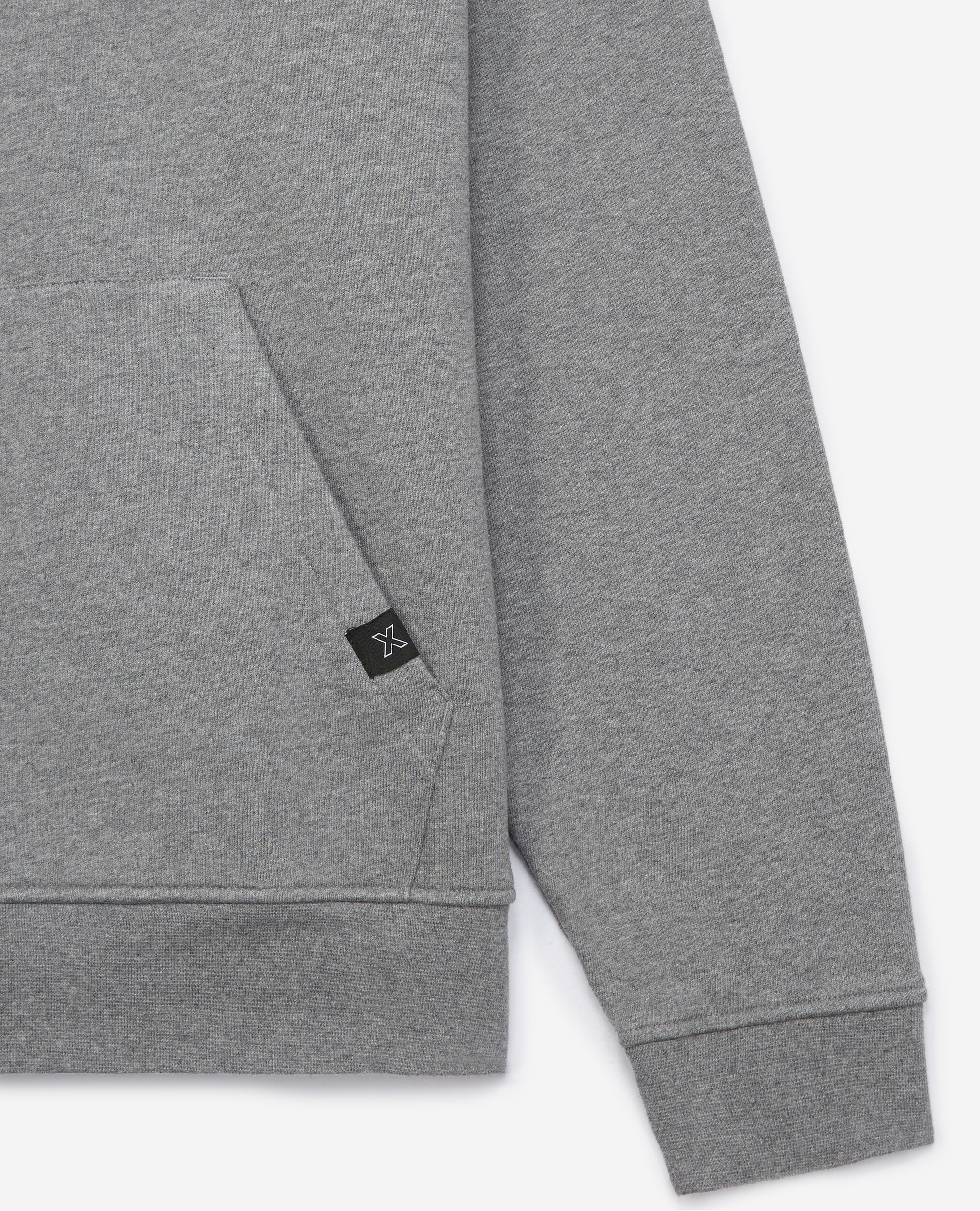 Flecked gray hoodie in cotton with logo, GREY MELANGE, hi-res image number null