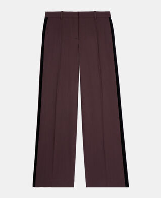 The Kooples WOMEN BROWN brown wide-leg trousers