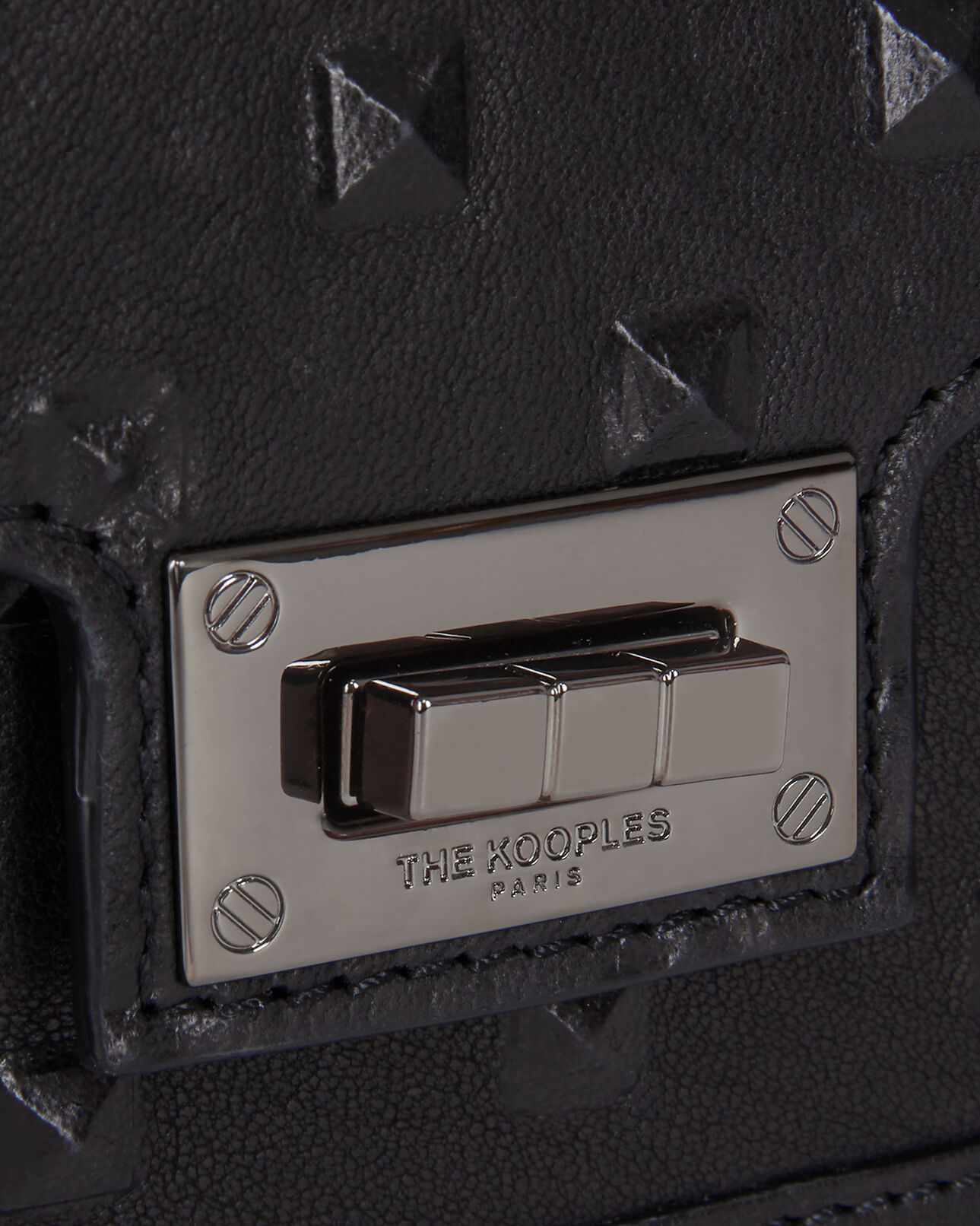 The Kooples WOMEN BLACK small emily bag in black leather with studs