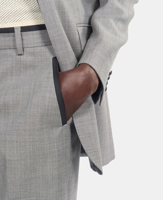 The Kooples F BEIGE MELANGE straight-legged tailored pants in taupe wool
