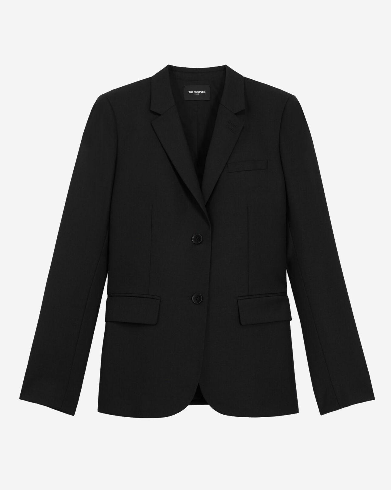 The Kooples MUJER BLACK chaqueta de traje de lana negra de corte entallado
