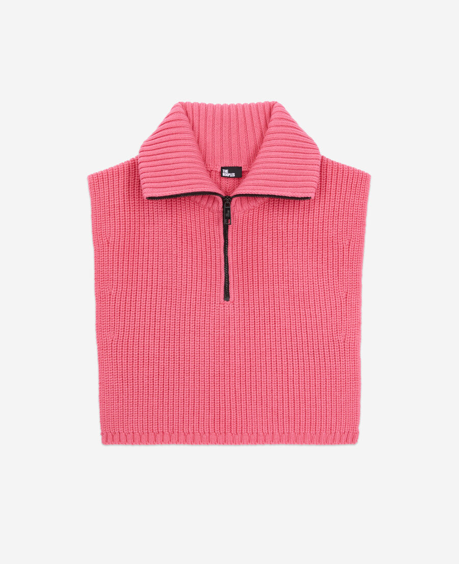 The Kooples F OLD PINK pink ribbed wool plastron