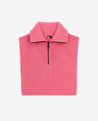 The Kooples F OLD PINK pink ribbed wool plastron