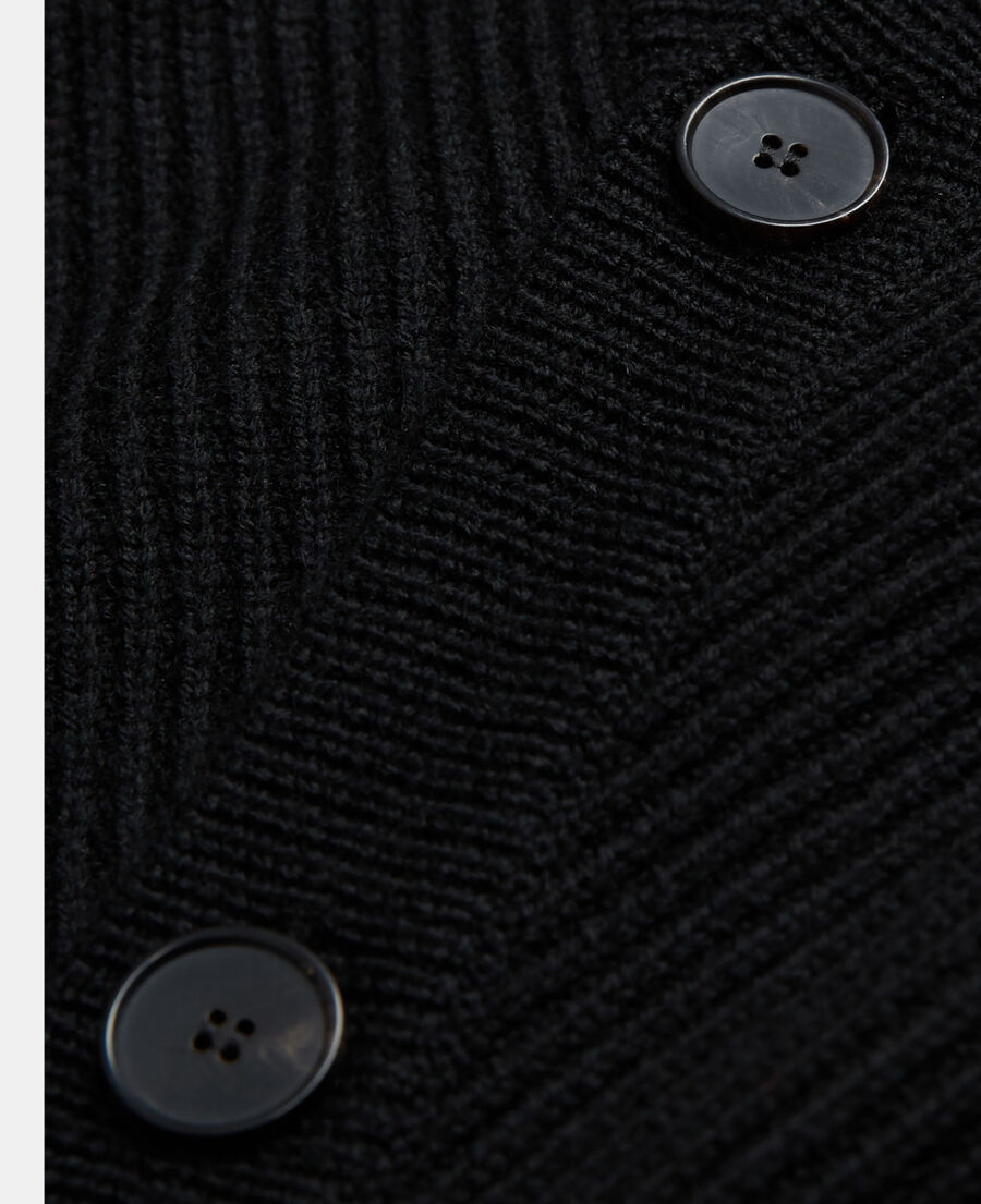 black wool cardigan