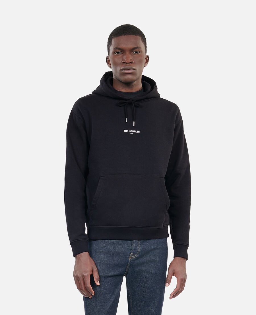 The Kooples HOMME BLACK sweatshirt à capuche logo noir