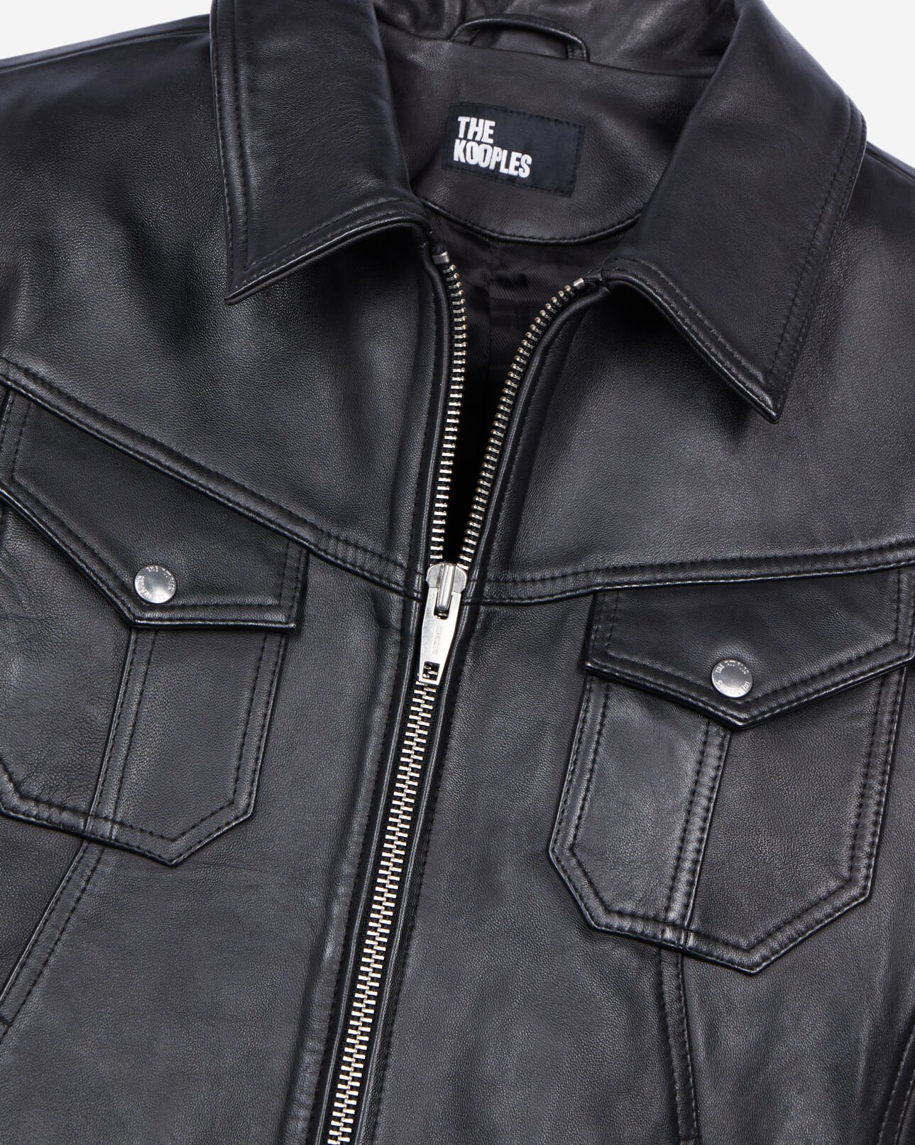 The Kooples HOMME BLACK blouson en cuir noir