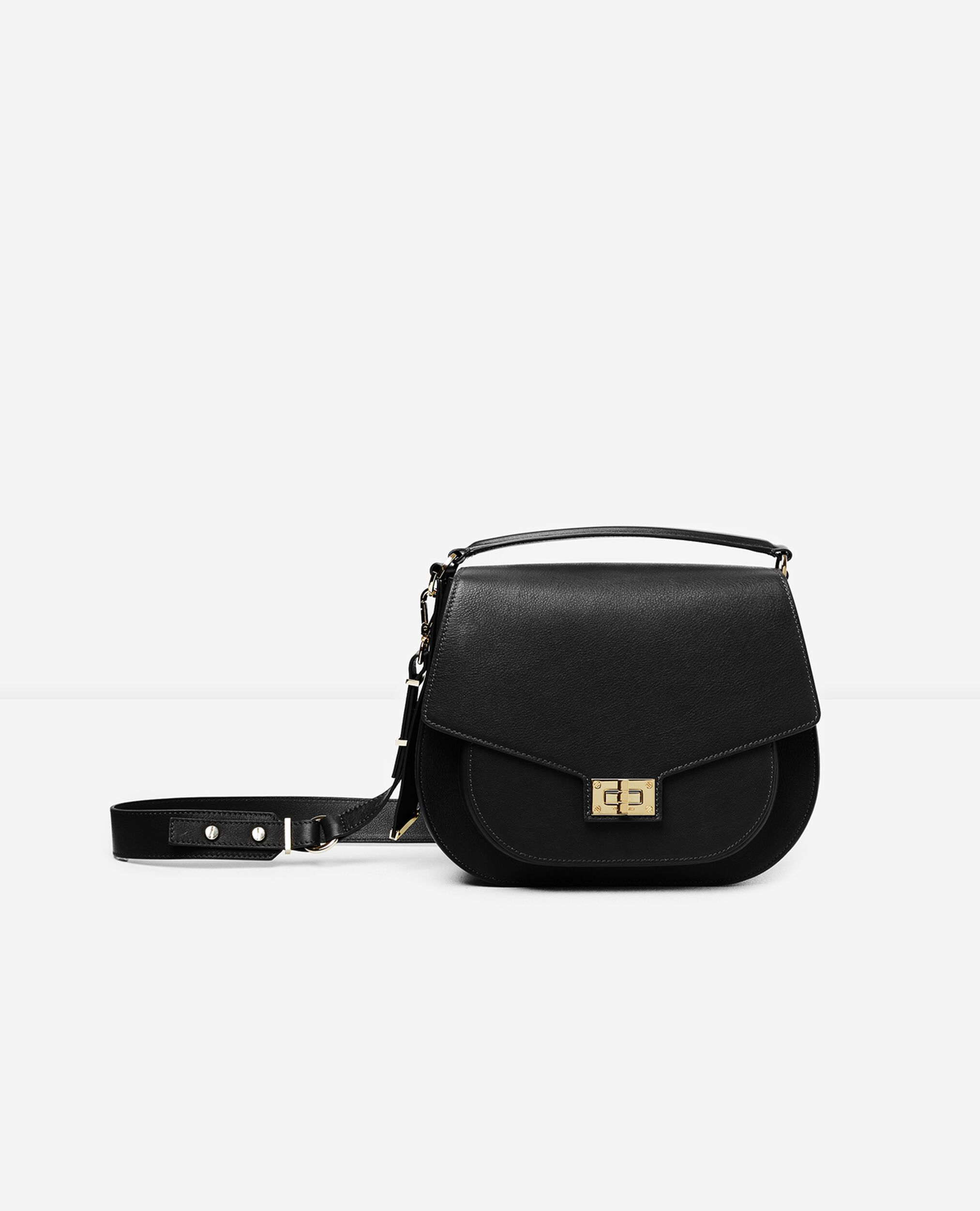 Hobo maxi leather bag in black | The Kooples - US
