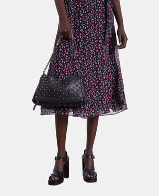 The Kooples FEMME BLACK pochette héritage medium en cuir noire